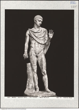 Vorderseite von Alinari [https://www.deutsche-digitale-bibliothek.de/content/lizenzen/rv-ez/] Verwundeter Krieger, Kopie nach einem griechischen Original aus der Mitte des 4. Jahrhunderts v.Chr. - Gesamtansicht, bh494433_recto. Foto.