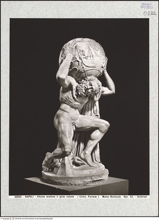 Vorderseite von Alinari [https://www.deutsche-digitale-bibliothek.de/content/lizenzen/rv-ez/] Atlas Farnese (Atlante Farnese) - Frontalansicht, bh494436_recto. Foto.