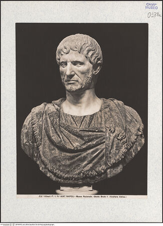 Vorderseite von Alinari [https://www.deutsche-digitale-bibliothek.de/content/lizenzen/rv-ez/] Büste des Marcus Junius Brutus - Gesamtansicht, bh494440_recto. Foto.