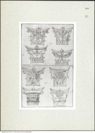 Vorderseite von Courtauld Institute [https://www.deutsche-digitale-bibliothek.de/content/lizenzen/rv-ez/] Houfe AlbumFolio 48: Aufnahme acht korinthisierender und kompositer Kapitelle - , bh494471_recto. Foto.