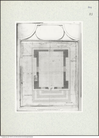 Vorderseite von Courtauld Institute [https://www.deutsche-digitale-bibliothek.de/content/lizenzen/rv-ez/] Houfe AlbumFolio 54 verso: Grundrissrekonstruktion der Curia auf dem Forum Romanum - , bh494474_recto. Foto.
