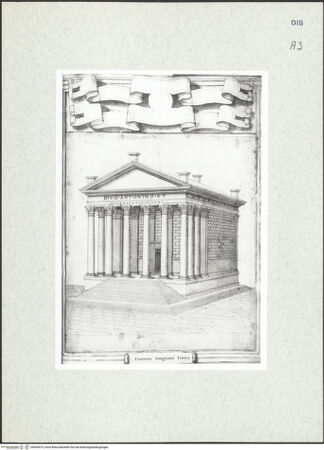 Vorderseite von Courtauld Institute [https://www.deutsche-digitale-bibliothek.de/content/lizenzen/rv-ez/] Houfe AlbumFolio 54 recto: perspektivische Rekonstruktion des Antoninus und Faustina-Tempels auf dem Forum Romanum - , bh494475_recto. Foto.