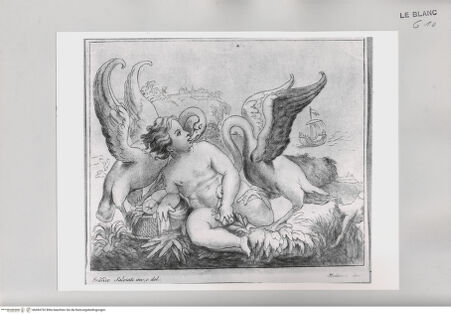 Vorderseite von Istituto Nazionale per la Grafica [http://creativecommons.org/publicdomain/mark/1.0/] Nackter Junge mit zwei Schwänen - , bh494752. Foto.