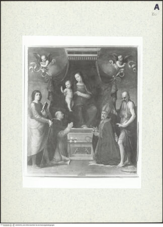 Vorderseite von Sopr. BAS FI [https://www.deutsche-digitale-bibliothek.de/content/lizenzen/rv-ez/] Madonna mit Kind und Heiligen - , bh495294_recto. Foto.