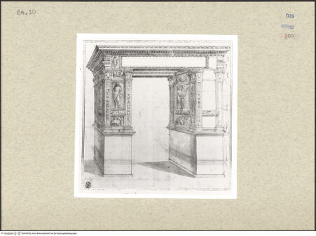 Vorderseite von Courtauld Institute, Conway Library [https://www.deutsche-digitale-bibliothek.de/content/lizenzen/rv-ez/] Perspektivische Ansicht des Argentarierbogens am Forum Boarium in Rom - , bh495426_recto. Foto.