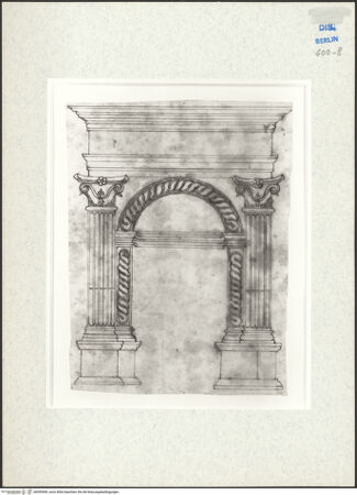 Vorderseite von Kupferstichkabinett [https://www.deutsche-digitale-bibliothek.de/content/lizenzen/rv-ez/] Entwurf für eine Bogenarchitektur - , bh495449_recto. Foto: Anders, Jörg P..