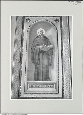 Vorderseite von Sopr. BAS ROMA [https://www.deutsche-digitale-bibliothek.de/content/lizenzen/rv-ez/] Vier selige AugustinerDer selige Clemens von San Elpidio - , bh497208_recto. Foto.