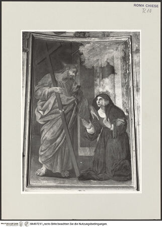 Vorderseite von Sopr. BAS ROMA [https://www.deutsche-digitale-bibliothek.de/content/lizenzen/rv-ez/] Szenen aus dem Leben der heiligen Chiara da MontefalcoChristus erscheint der Heiligen - , bh497211_recto. Foto.