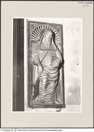 Vorderseite von Sopr. BAS ROMA [https://www.deutsche-digitale-bibliothek.de/content/lizenzen/rv-ez/] Die vier lateinischen KirchenväterHeiliger Hieronymus - Schrägansicht von links, bh497228_recto. Foto.