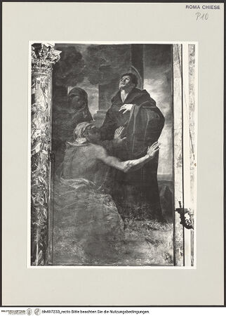 Vorderseite von Sopr. BAS ROMA [https://www.deutsche-digitale-bibliothek.de/content/lizenzen/rv-ez/] Szenen aus dem Leben des heiligen Johannes von San FacondoDer heilige Johannes von San Facondo hilft einem Blinden - , bh497233_recto. Foto.