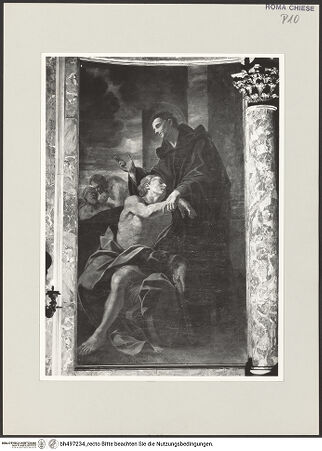 Vorderseite von Sopr. BAS ROMA [https://www.deutsche-digitale-bibliothek.de/content/lizenzen/rv-ez/] Szenen aus dem Leben des heiligen Johannes von San FacondoDer heilige Johannes von San Facondo hilft einem Lahmen - , bh497234_recto. Foto.