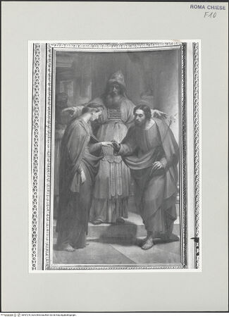 Vorderseite von Sopr. BAS ROMA [https://www.deutsche-digitale-bibliothek.de/content/lizenzen/rv-ez/] Szenen aus dem Leben JosephsSposalizio - , bh497276_recto. Foto.