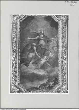 Vorderseite von Sopr. BAS ROMA [https://www.deutsche-digitale-bibliothek.de/content/lizenzen/rv-ez/] Freskierung der Cappella di San Pietro (già dell'Annunziata)Himmelfahrt Mariens - , bh497572_recto. Foto.