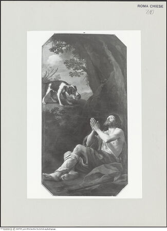 Vorderseite von Sopr. BAS ROMA [https://www.deutsche-digitale-bibliothek.de/content/lizenzen/rv-ez/] Heiliger Rochus - , bh497921_recto. Foto.