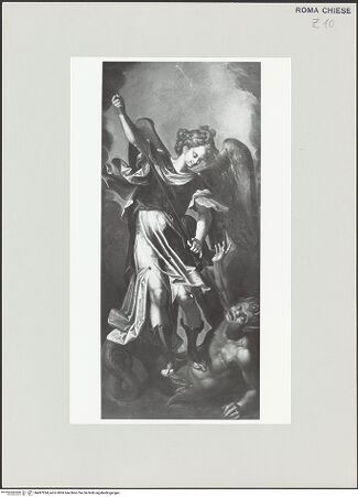 Vorderseite von Sopr. BAS ROMA [https://www.deutsche-digitale-bibliothek.de/content/lizenzen/rv-ez/] Erzengel Michael im Kampf mit einem Teufel - , bh497924_recto. Foto.