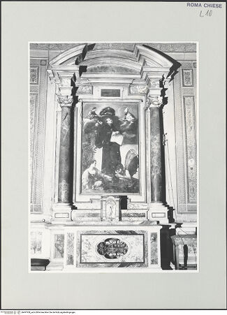 Vorderseite von Sopr. BAS ROMA [https://www.deutsche-digitale-bibliothek.de/content/lizenzen/rv-ez/] Altar der Cappella di San Nicola da Tolentino - , bh497938_recto. Foto.