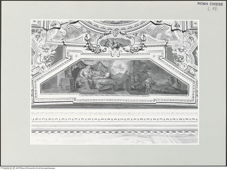 Vorderseite von Sopr. BAS ROMA [https://www.deutsche-digitale-bibliothek.de/content/lizenzen/rv-ez/] Gewölbedekoration mit Szenen aus dem Leben des heiligen Nikolaus von TolentinoDer Traum der Eltern des heiligen Nikolaus von Tolentino - , bh497950_recto. Foto.