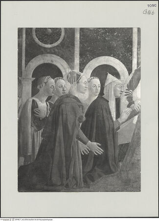 Vorderseite von Sopr. BAS AR [https://www.deutsche-digitale-bibliothek.de/content/lizenzen/rv-ez/] Die Kreuzlegende, Propheten und HeiligenLinke WandDie Auffindung und Prüfung des wahren Kreuzes - Die Prüfung des wahren Kreuzes, Detail, bh498211_recto. Foto.