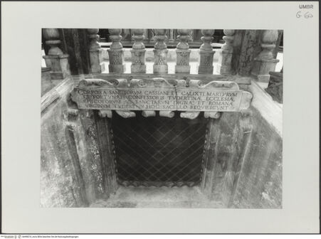 Vorderseite von Bibliotheca Hertziana [https://www.deutsche-digitale-bibliothek.de/content/lizenzen/rv-fz/] San FortunatoCripta - Fenestrella, bh498216_recto. Foto: Savio, Oscar.