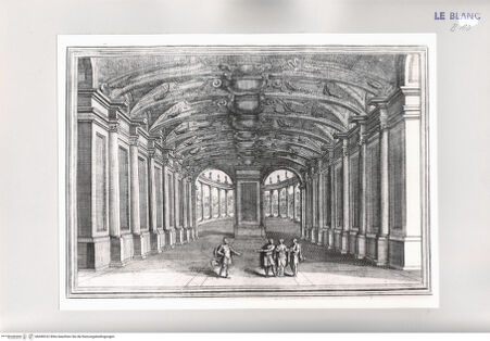 Vorderseite von Istituto Nazionale per la Grafica [http://creativecommons.org/publicdomain/mark/1.0/] Il Greco in Troia, festa teatrale rappresentata in Firenze ...2. Akt, 19. Szene: Saal des Schlosses. Pyrrhus, Polyxena und Sinon - , bh498232. Foto.