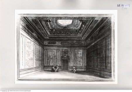 Vorderseite von Istituto Nazionale per la Grafica [https://rightsstatements.org/page/CNE/1.0/] Il Greco in Troia, festa teatrale rappresentata in Firenze ...2. Akt, 15. Szene: Saal des Schlosses. Pyrrhus, Priamus und Menelaos. - , bh498233. Foto.