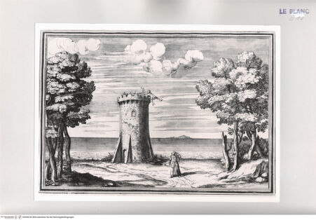 Vorderseite von Istituto Nazionale per la Grafica [http://creativecommons.org/publicdomain/mark/1.0/] Il Greco in Troia, festa teatrale rappresentata in Firenze ...2. Akt, 6. Szene: Meeresufer mit einem Turm. Astyanax wird ins Meer geworfen. - , bh498234. Foto.