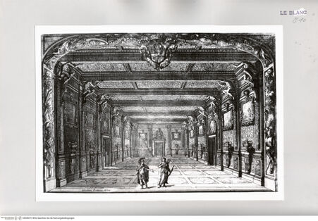 Vorderseite von Istituto Nazionale per la Grafica [http://creativecommons.org/publicdomain/mark/1.0/] La Caduta del Regno dell'Amazzoni3. Akt, 7. (12. ?) Szene: Saal des Schlosses. Licandro und Mandane. - , bh498372. Foto.