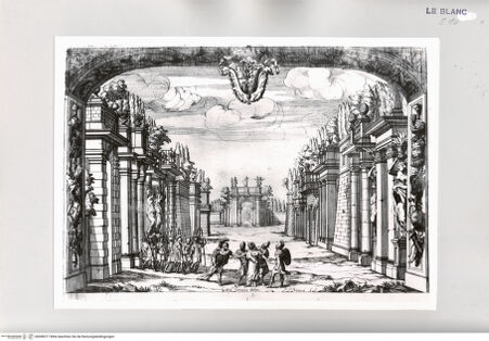 Vorderseite von Istituto Nazionale per la Grafica [http://creativecommons.org/publicdomain/mark/1.0/] La Caduta del Regno dell'Amazzoni1. Akt, 11. Szene: Hof. Artide nimmt Turpino gefangen. - , bh498377. Foto.