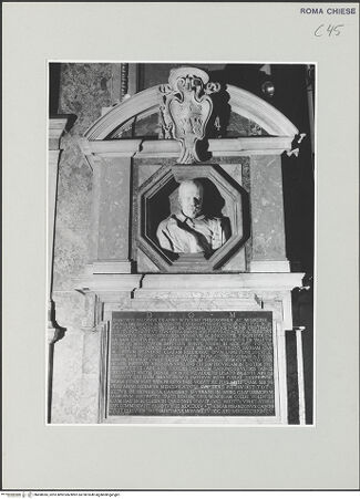 Vorderseite von Sopr. BAS ROMA [https://www.deutsche-digitale-bibliothek.de/content/lizenzen/rv-ez/] Grabmal für Giacomo Baldini - , bh498383_recto. Foto.