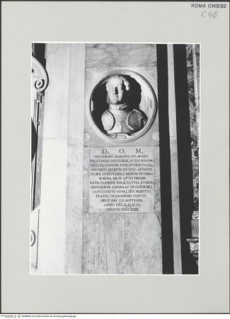 Vorderseite von Sopr. BAS ROMA [https://www.deutsche-digitale-bibliothek.de/content/lizenzen/rv-ez/] Grabmal für Alberto Splawski - , bh498400_recto. Foto.