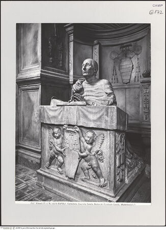 Vorderseite von Alinari [https://www.deutsche-digitale-bibliothek.de/content/lizenzen/rv-ez/] Kardinal Oliviero Carafa im Gebet - Seitenansicht von rechts, bh498514_recto. 
      .