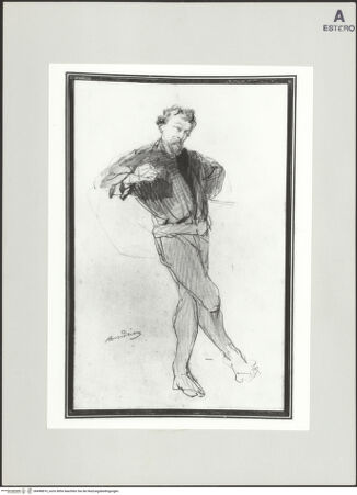 Vorderseite von Bibliotheca Hertziana [https://www.deutsche-digitale-bibliothek.de/content/lizenzen/rv-fz/] Stehende männliche Figur - , bh498810_recto. Foto.