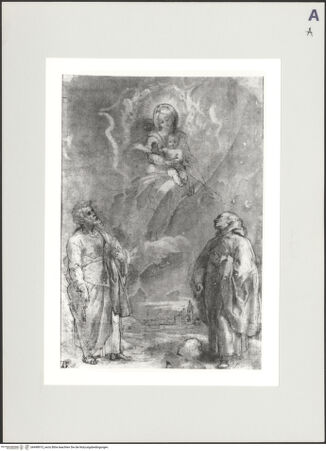 Vorderseite von Bibliotheca Hertziana [https://www.deutsche-digitale-bibliothek.de/content/lizenzen/rv-fz/] Madonna in der Glorie mit dem heiligen Petrus und einem Mönch - , bh498915_recto. Foto.