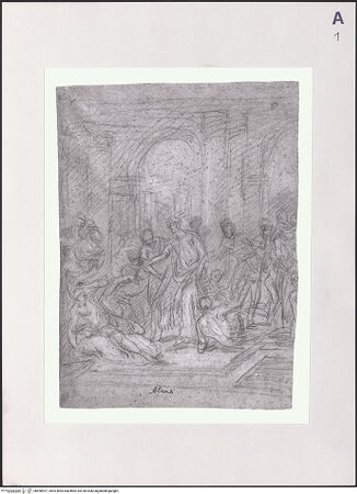 Vorderseite von Bibliotheca Hertziana [https://www.deutsche-digitale-bibliothek.de/content/lizenzen/rv-fz/] Die Heilung des Gelähmten am Teich Bethesda (Piscina probatica) - , bh498937_recto. Foto.