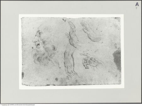 Vorderseite von Bibliotheca Hertziana [https://www.deutsche-digitale-bibliothek.de/content/lizenzen/rv-fz/] Studien für die Predigt Johannes des Täufers - , bh498969_recto. Foto.