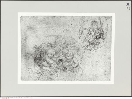 Vorderseite von Bibliotheca Hertziana [https://www.deutsche-digitale-bibliothek.de/content/lizenzen/rv-fz/] Studie männlicher RückenakteMadonna mit Kind und Johannesknaben, Schmerzensmann - , bh498988_recto. Foto.