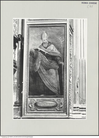 Vorderseite von Sopr. BAS ROMA [https://www.deutsche-digitale-bibliothek.de/content/lizenzen/rv-ez/] Die lateinischen KirchenväterHeiliger Augustinus - , bh499031_recto. Foto.