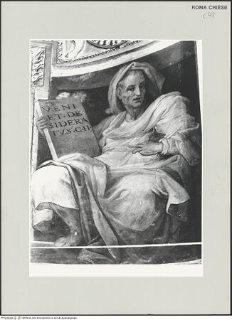 Vorderseite von Sopr. BAS ROMA [https://www.deutsche-digitale-bibliothek.de/content/lizenzen/rv-ez/] Ausmalung der Wölbung von Apsis und ChorjochSechs ProphetenProphet - , bh499036_recto. Foto.