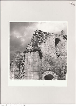 Vorderseite von Hutzel, Max [https://www.deutsche-digitale-bibliothek.de/content/lizenzen/rv-fz/] San Nicola di Casole - Nordwand, Pfeiler, Detail, bh499489_recto. Foto: Hutzel, Max.