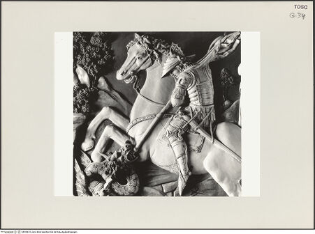 Vorderseite von Sigismondi, Roberto [https://www.deutsche-digitale-bibliothek.de/content/lizenzen/rv-fz/] Der heilige Georg tötet den Drachen - Detail: Heiliger Georg, bh499815_recto. Foto: Sigismondi, Roberto.