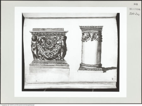 Vorderseite von Centre Canadien d'Architecture [https://www.deutsche-digitale-bibliothek.de/content/lizenzen/rv-ez/] Berrettini, Pietro, studi d'architettura e disegni originaliAntike Opferaltäre - , bh500910_recto. Foto.