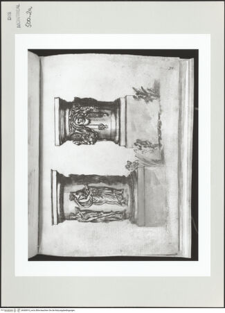 Vorderseite von Centre Canadien d'Architecture [https://www.deutsche-digitale-bibliothek.de/content/lizenzen/rv-ez/] Berrettini, Pietro, studi d'architettura e disegni originaliAntike Opferaltäre - , bh500915_recto. Foto.