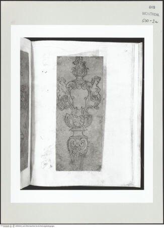 Vorderseite von Centre Canadien d'Architecture [http://creativecommons.org/publicdomain/mark/1.0/] Berrettini, Pietro, studi d'architettura e disegni originaliZeremonienstab - , bh500922_recto. Foto.