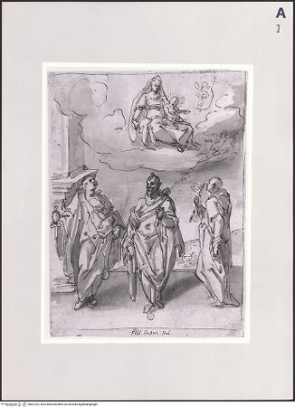 Vorderseite von Öffentliche Kunstsammlung Basel [https://www.deutsche-digitale-bibliothek.de/content/lizenzen/rv-ez/] Madonna mit Heiligen - , bh501202_recto. Foto.