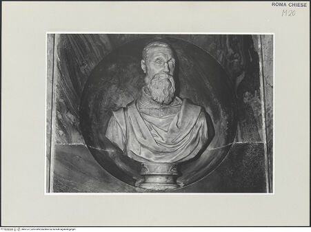 Vorderseite von Sopr. BAS ROMA [https://www.deutsche-digitale-bibliothek.de/content/lizenzen/rv-ez/] Büste des Curzio Frangipane (gestorben 1555) - , bh501377_recto. Foto.