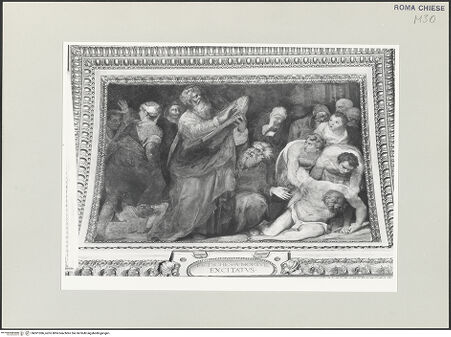 Vorderseite von Sopr. BAS ROMA [https://www.deutsche-digitale-bibliothek.de/content/lizenzen/rv-ez/] Ausstattung der Cappella Frangipane: Zyklus zum Leben des heiligen Paulus, Propheten und weitere SzenenAuferweckung des Eutychus - , bh501386_recto. Foto.