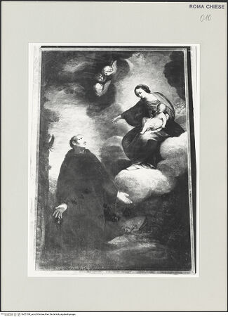 Vorderseite von Sopr. BAS ROMA [https://www.deutsche-digitale-bibliothek.de/content/lizenzen/rv-ez/] Die Madonna erscheint dem Seligen Francesco Patrizi - , bh501388_recto. Foto.