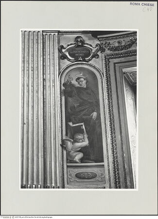 Vorderseite von Sopr. BAS ROMA [https://www.deutsche-digitale-bibliothek.de/content/lizenzen/rv-ez/] Vier HeiligeSeliger Francesco Patrizi - , bh501399_recto. Foto.