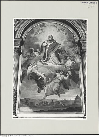 Vorderseite von Sopr. BAS ROMA [https://www.deutsche-digitale-bibliothek.de/content/lizenzen/rv-ez/] Heiliger Marcellus in der Glorie - , bh501410_recto. Foto.