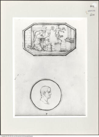 Vorderseite von Museum der bildenden Künste [https://www.deutsche-digitale-bibliothek.de/content/lizenzen/rv-ez/] Antike Szene und Medaillon - , bh501496_recto. Foto.